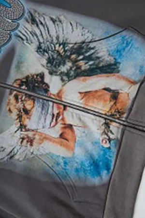 Mixed Emotion Angel Charcoal Hoodie11