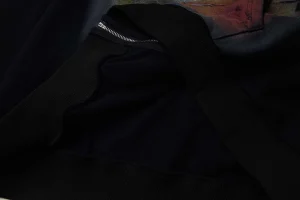 Mixed Emotion Angel Graphic Zip Black Hoodie4