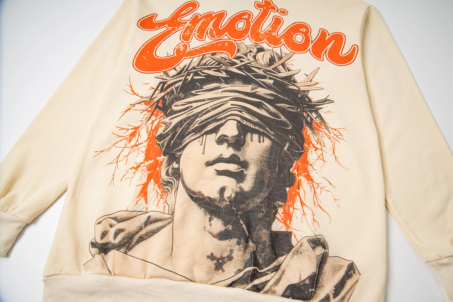 Mixed Emotion Blind Messiah Cream Hoodie7