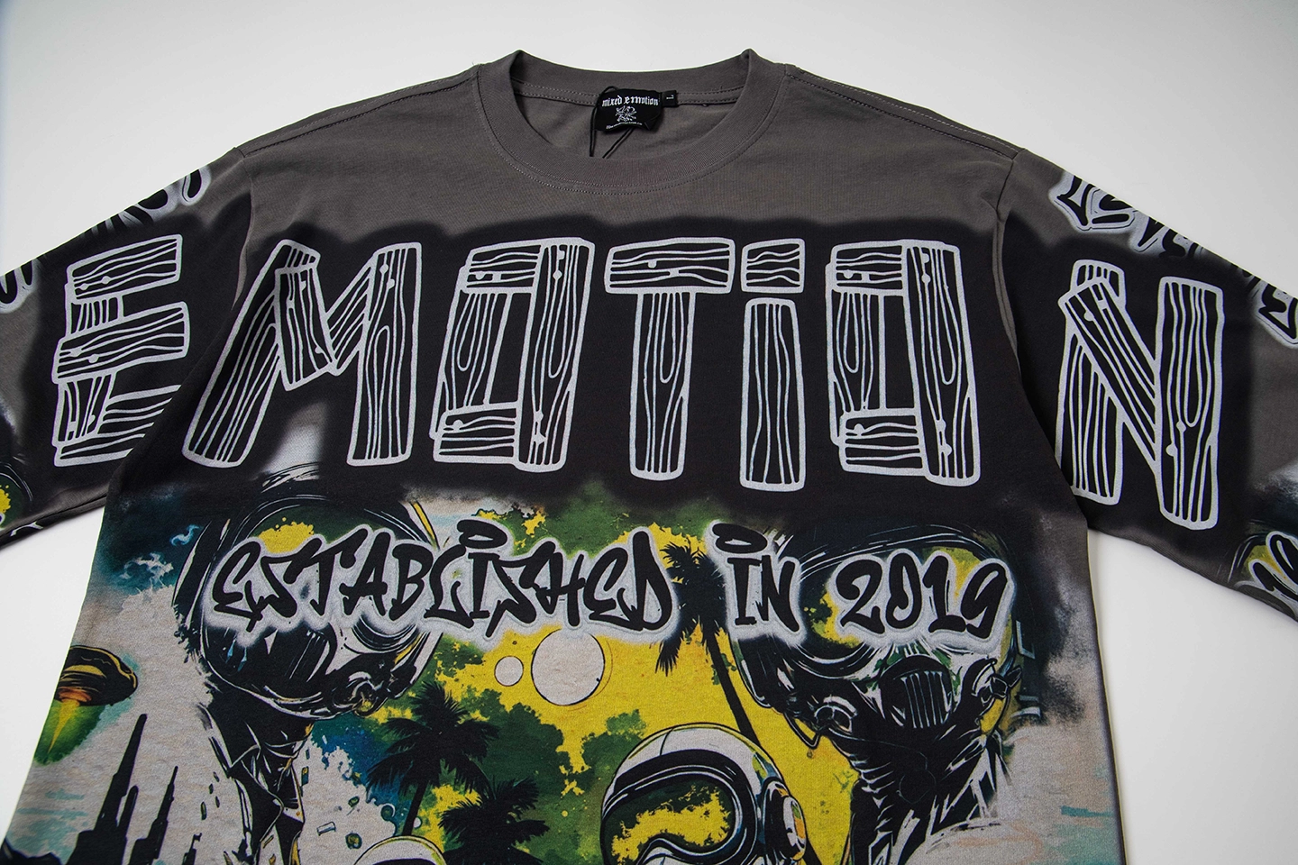 Mixed Emotion Cosmic Dystopia Grey Shirt4