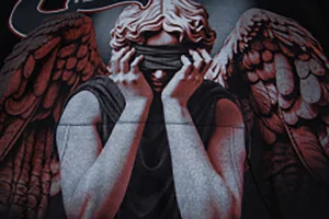 Mixed Emotion Fallen Angel Black Hoodie11