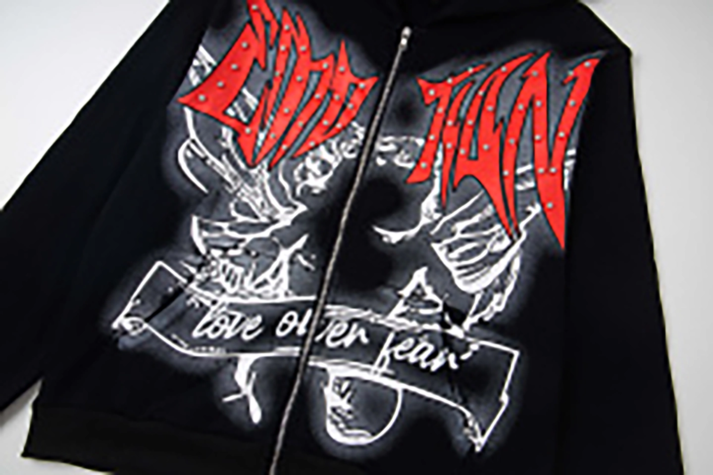 Mixed Emotion Love Over Fear Black Hoodie12