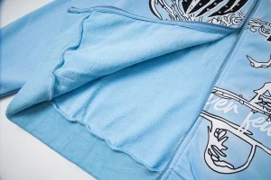 Mixed Emotion Love Over Fear Sky Blue Hoodie3
