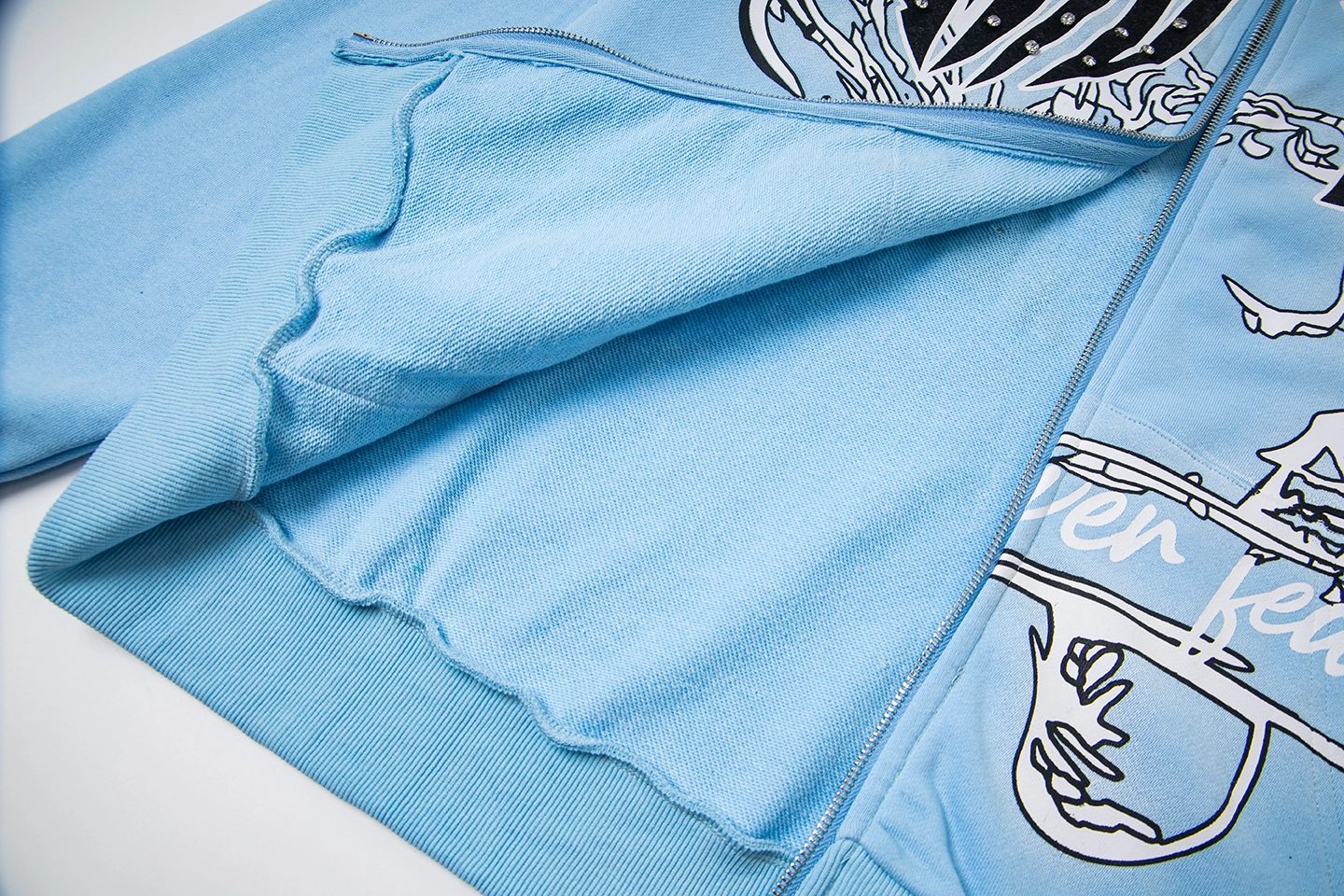 Mixed Emotion Love Over Fear Sky Blue Hoodie3
