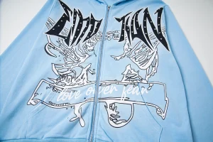 Mixed Emotion Love Over Fear Sky Blue Hoodie7