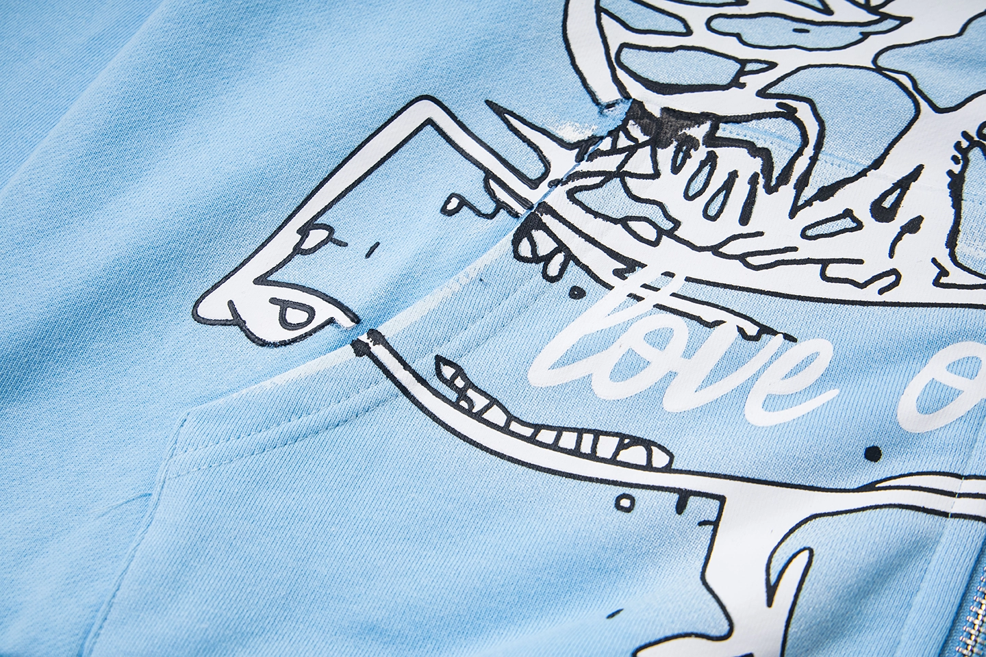 Mixed Emotion Love Over Fear Sky Blue Hoodie9