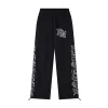 Mixed Emotion Reflective Gothic Script Black Pants