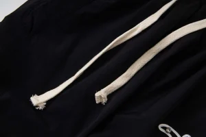 Mixed Emotion Reflective Gothic Script Black Pants3