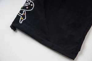 Mixed Emotion Reflective Gothic Script Black Pants7