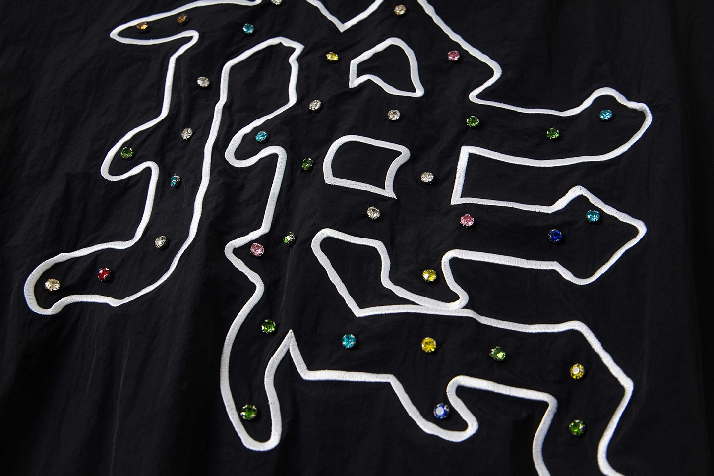 Mixed Emotion Rhinestone Logo Track Black Jacket2