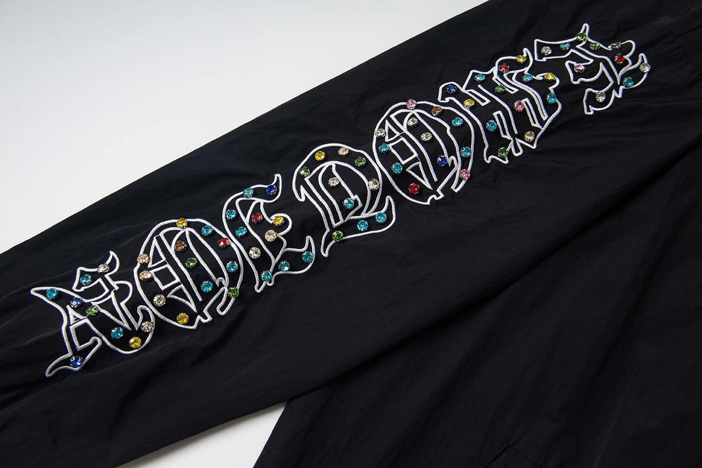 Mixed Emotion Rhinestone Logo Track Black Jacket5