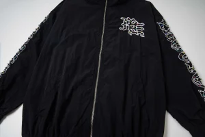 Mixed Emotion Rhinestone Logo Track Black Jacket9