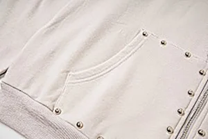 Mixed Emotion Studded Gothic Logo Hoodie White