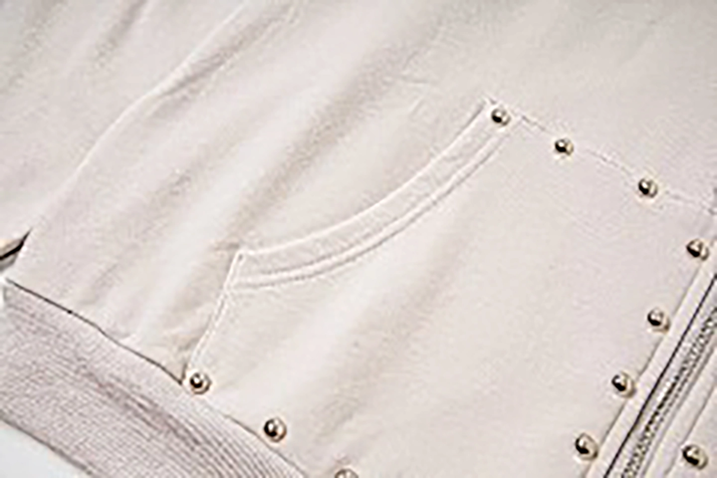 Mixed Emotion Studded Gothic Logo Hoodie White