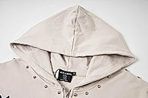 Mixed Emotion Studded Gothic Logo Hoodie White