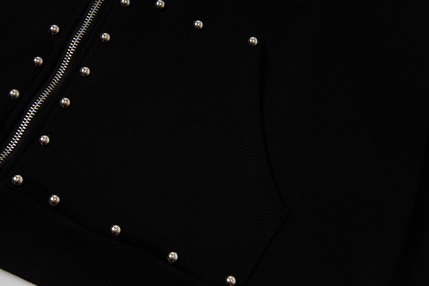 Mixed Emotion Studded Gothic Logo Hoodie Black