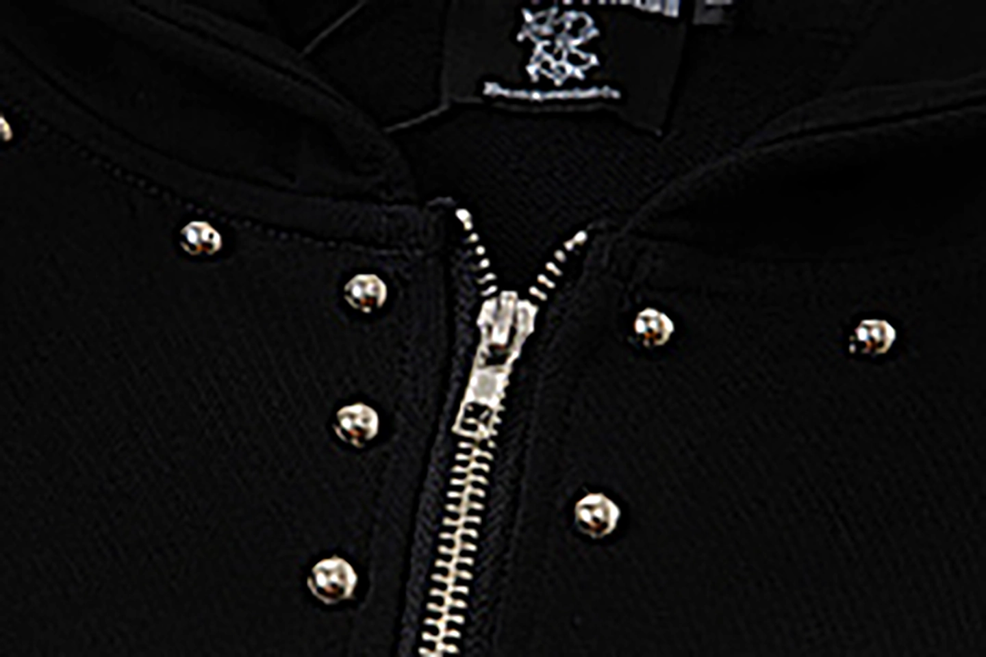 Mixed Emotion Studded Gothic Logo Hoodie Black