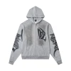 Mixed Emotion Tribal Logo Zip-Up Grey Hoodie