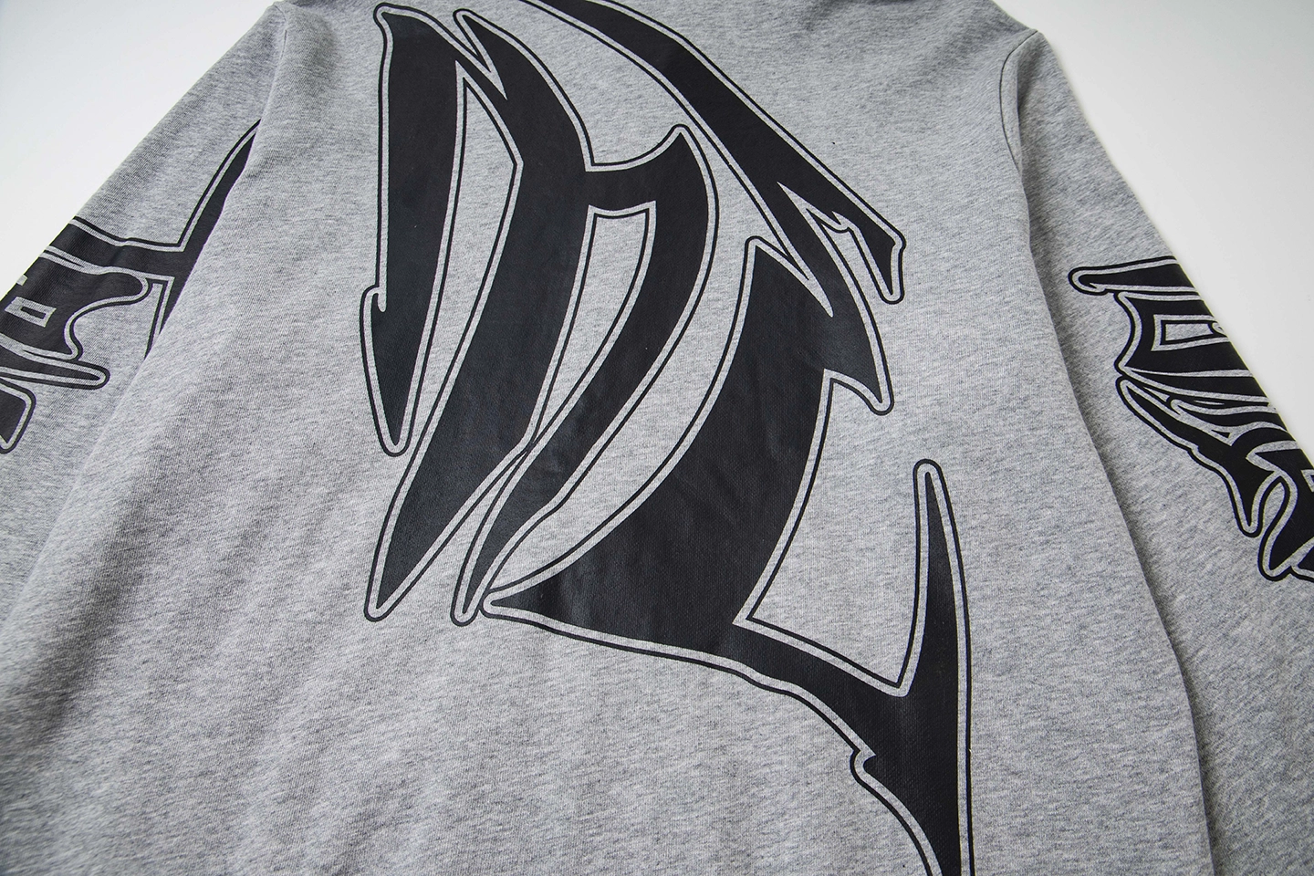 Mixed Emotion Tribal Logo Zip-Up Grey Hoodie2