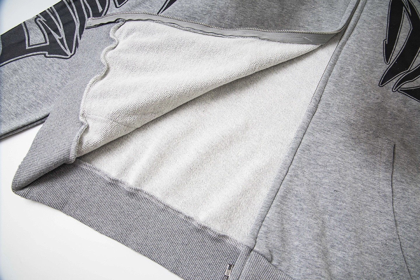 Mixed Emotion Tribal Logo Zip-Up Grey Hoodie4