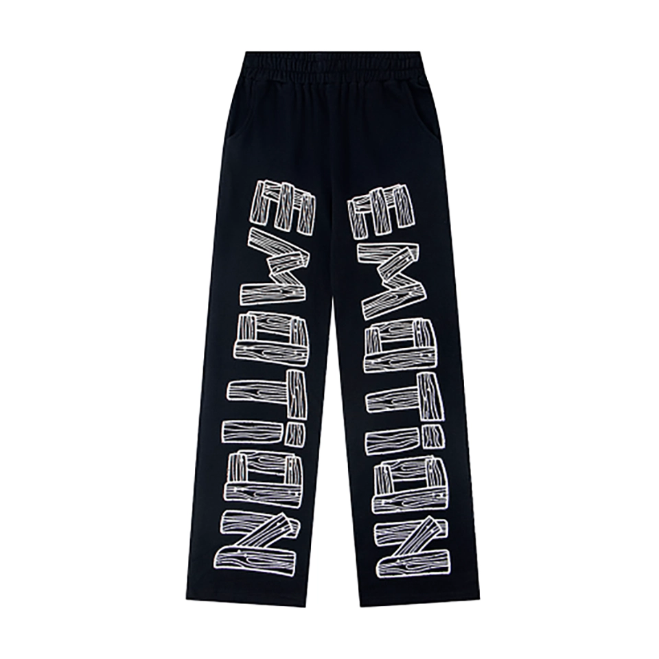 Mixed Emotion Woodcut Letter Black Pants