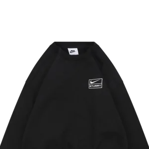 Nike x Stussy Box Logo Embroidered Fleece Shirt Black