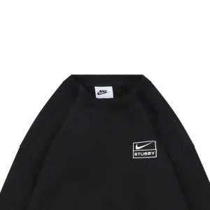 Nike x Stussy Box Logo Embroidered Fleece Shirt Black