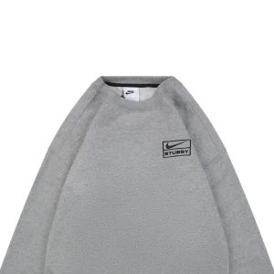 Nike x Stussy Box Logo Embroidered Fleece Shirt Grey