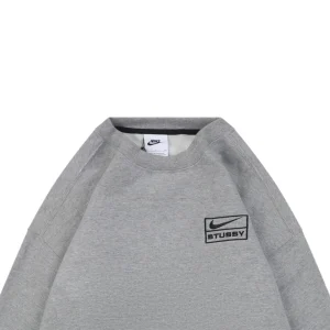 Nike x Stussy Box Logo Embroidered Fleece Shirt Grey