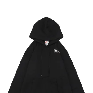 Nike × Stussy Box Logo Fleece Hoodie Black