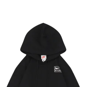 Nike × Stussy Box Logo Fleece Hoodie Black