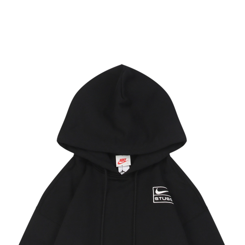Nike × Stussy Box Logo Fleece Hoodie Black