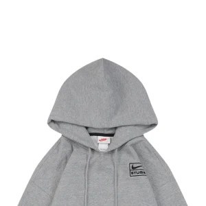 Nike × Stussy Box Logo Fleece Hoodie Grey