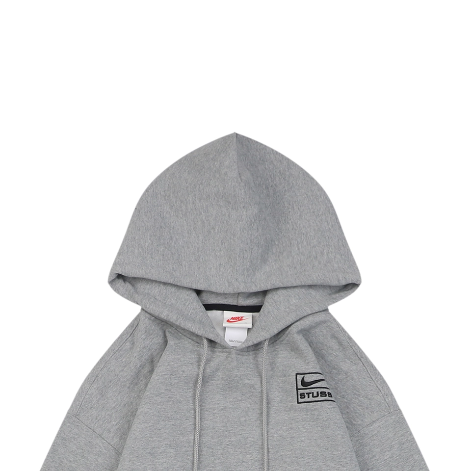 Nike × Stussy Box Logo Fleece Hoodie Grey