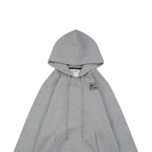 Nike × Stussy Box Logo Fleece Hoodie Grey