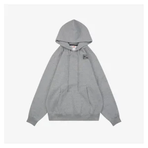 Nike × Stussy Box Logo Fleece Hoodie Grey
