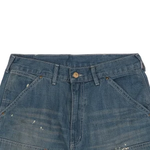 Saint Michael Distressed Paint-Splattered Carpenter Denim Shorts