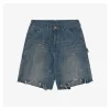 Saint Michael Distressed Paint-Splattered Carpenter Denim Shorts