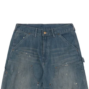 Saint Michael Distressed Paint-Splattered Carpenter Denim Shorts