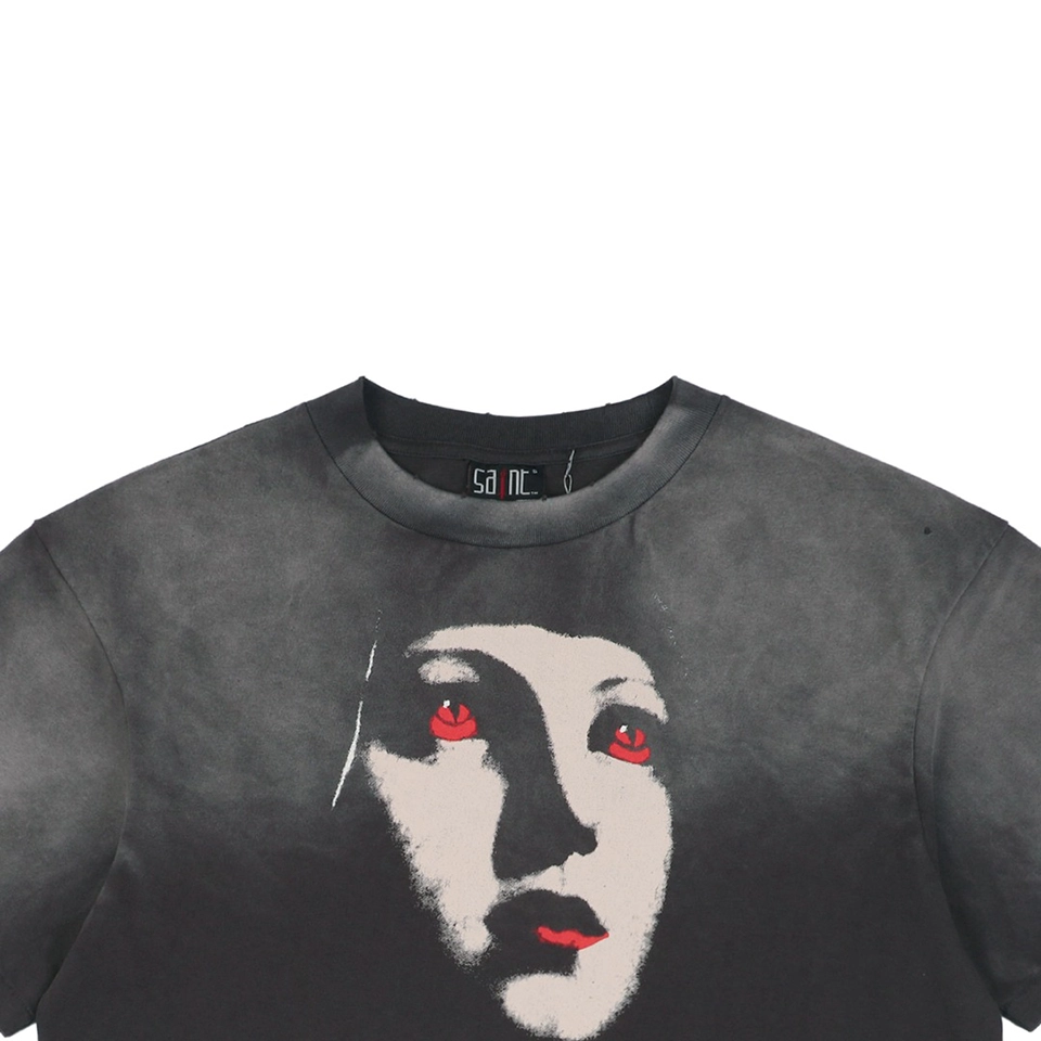Saint Michael Psychotic Saint Red-Eyed Graphic T-shirt