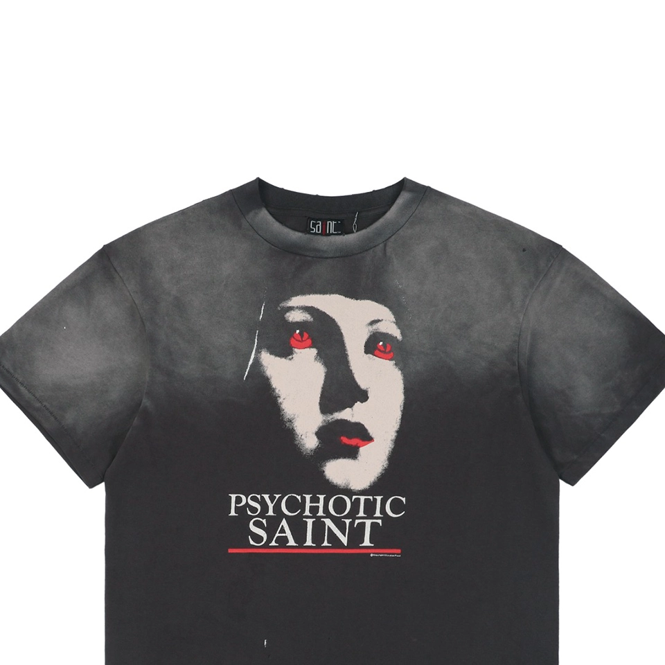 Saint Michael Psychotic Saint Red-Eyed Graphic T-shirt