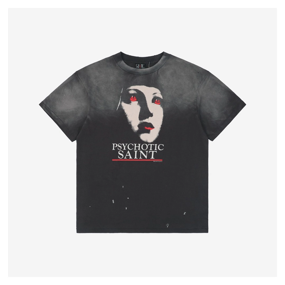 Saint Michael Psychotic Saint Red-Eyed Graphic T-shirt