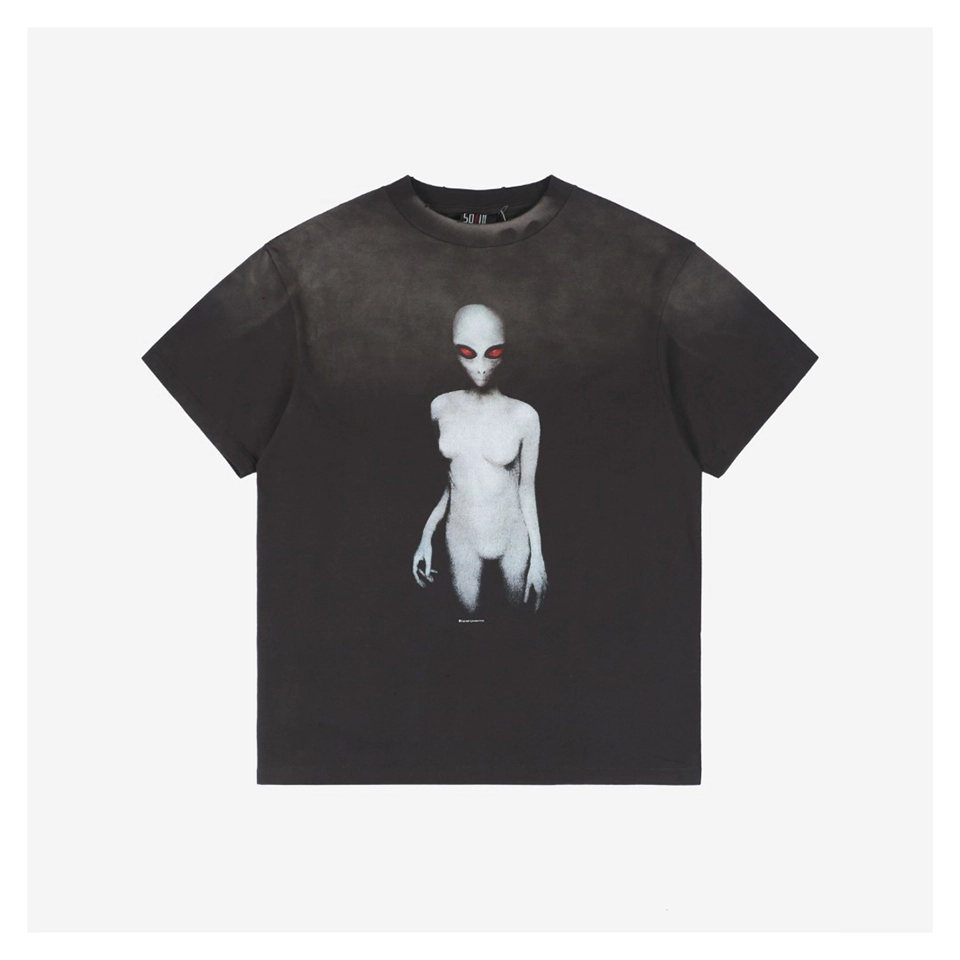 Saint Michael Red-Eyed Alien Graphic T-shirt