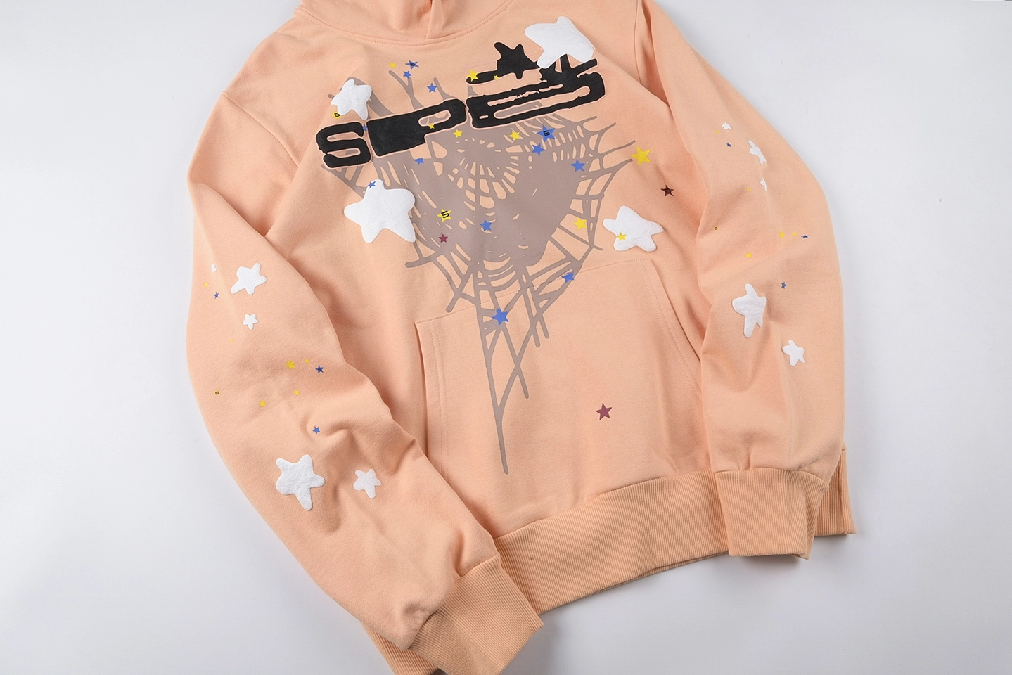 Sp5der 555555 Belinni Star Web Peach Hoodie4