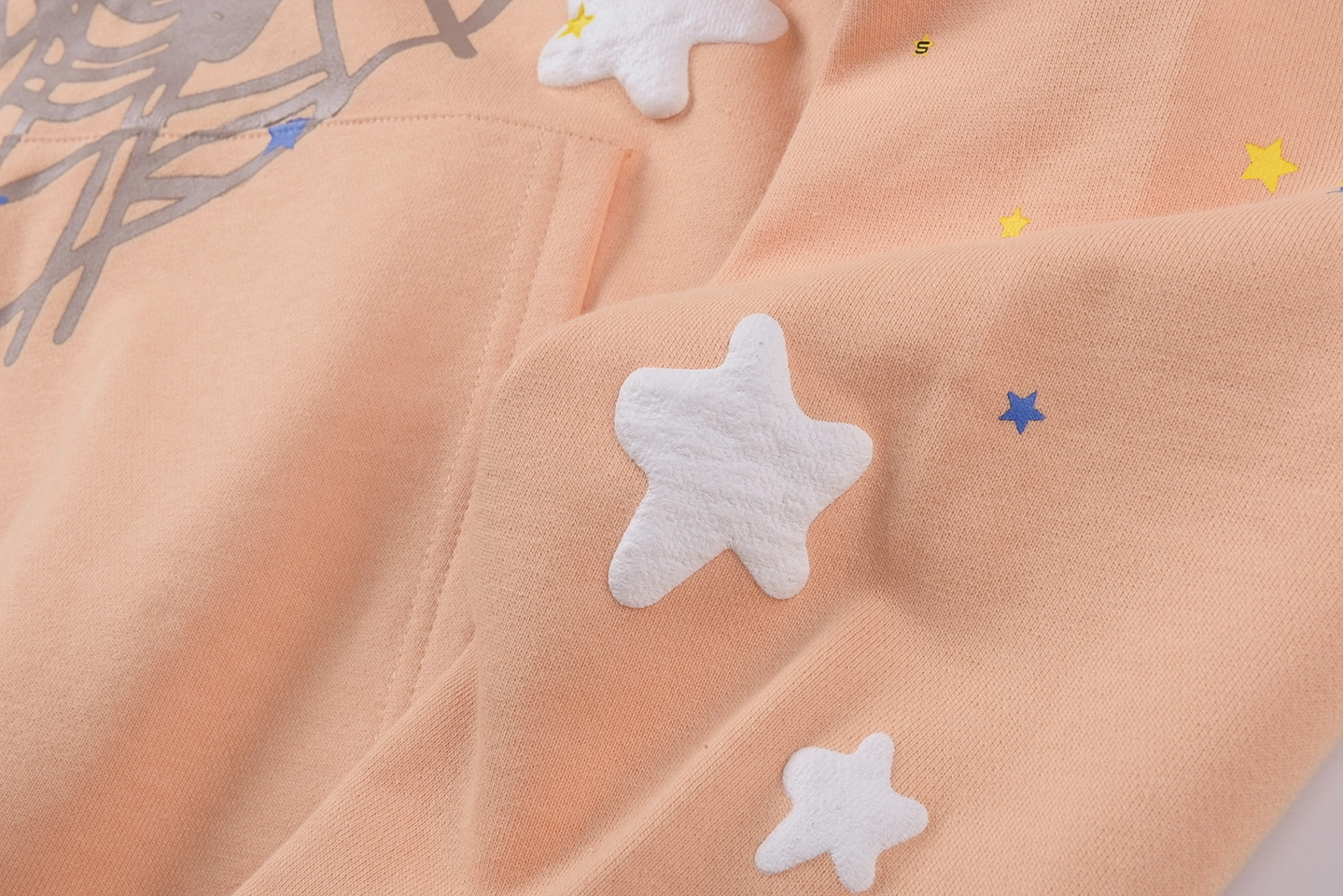 Sp5der 555555 Belinni Star Web Peach Hoodie6