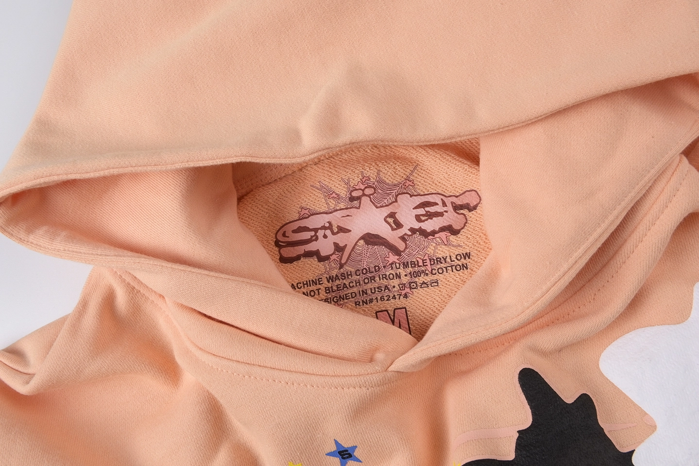 Sp5der 555555 Belinni Star Web Peach Hoodie9