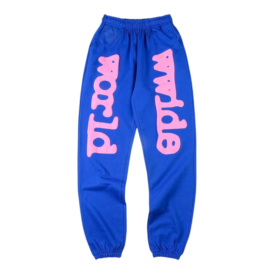 Sp5der Blue World Graphic Sweatpants