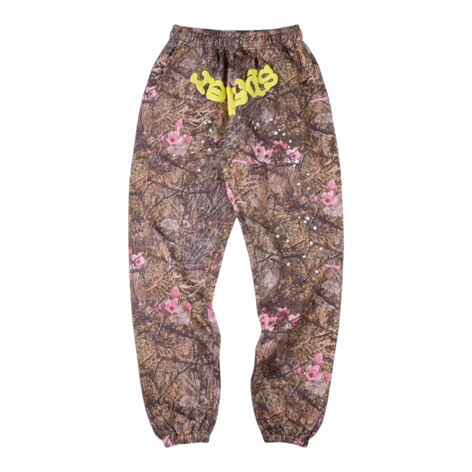 Sp5der Pink Camo Woodland Sweatpants