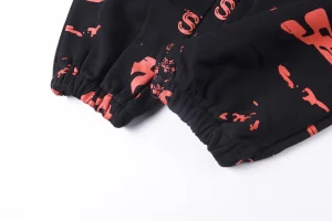 Sp5der Red Allover Logo Sweatpants4