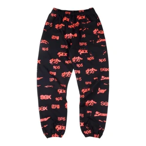 Sp5der Red Allover Logo Sweatpants